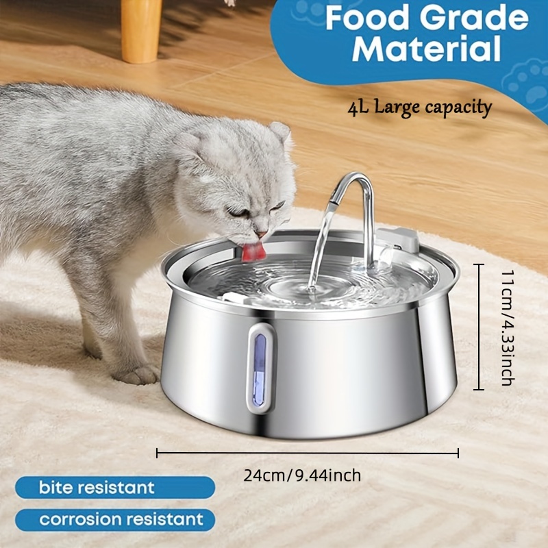 4L Cat Water Fountain Stainless Steel Automatic - Image 3