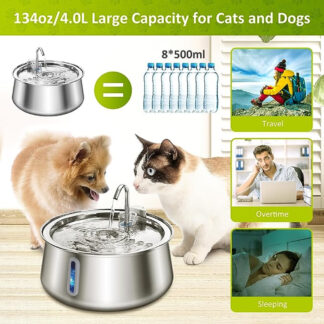 4L Cat Water Fountain Stainless Steel Automatic